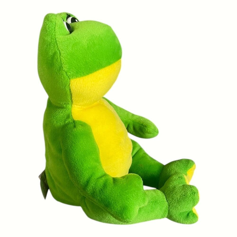 Vintage Gund “Flash” Green & Yellow 13” Frog Plush - Picture 3 of 6